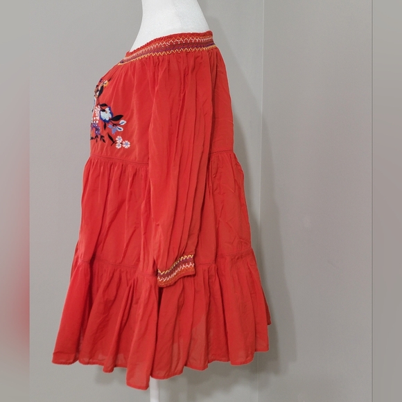 🤩Host Pick❤️FREE PEOPLE Boho Sunbeams Mini Dress w/Embroidery Women's Size XS - Picture 9 of 11